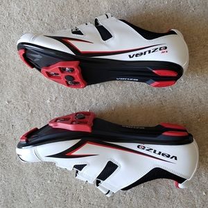 Venzo Men's Cycling Riding Shoes- size 10 (white)